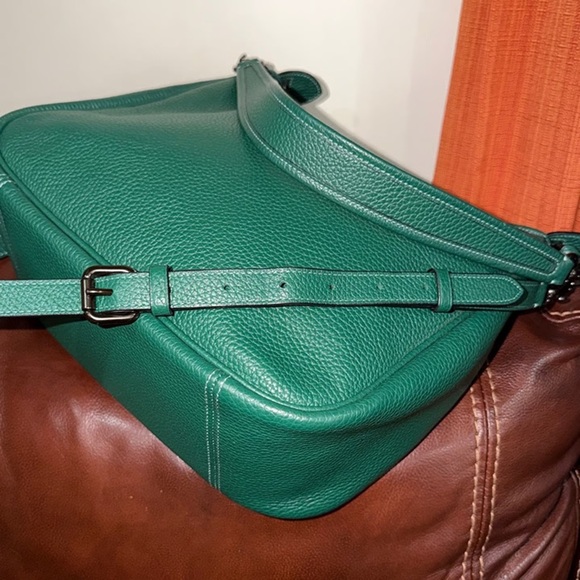 ‼️ Coach Cary Soft Pebble Green Leather Shoulder Bag - Picture 11 of 12